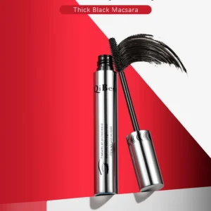 QIBEST 4D Silk Fiber Eyelash Mascara – Waterproof Black, Thickening, Lengthening & Long-Lasting Lash Extension Rimel